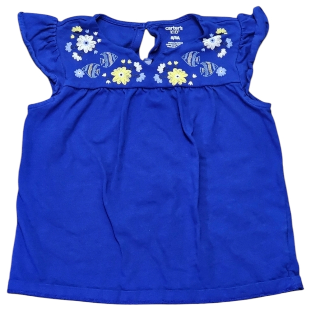 Girl's faux embroidered graphic sleeveless‎